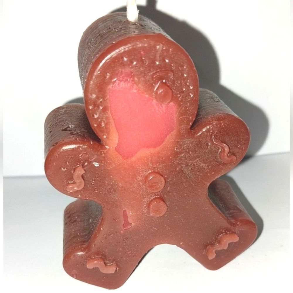 Hand crafted limited edition Gingerbread man candle